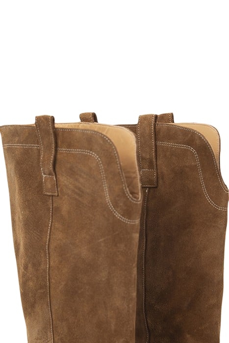 COGNAC SUEDE COWBOY-STYLE BOOTS 6
