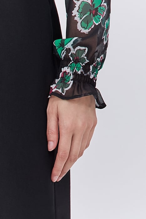 BLACK XL FLORAL PRINT RUFFLED BLOUSE 6