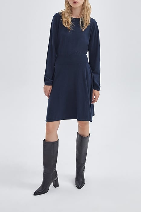 NAVY SWEATER DRESS WITH DIAMANTE BUTTONS 3