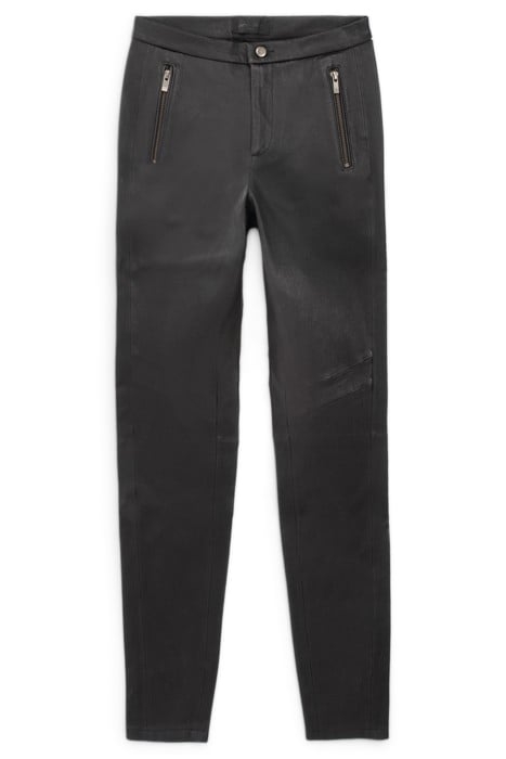 PURE EDITION LEATHER SLIM TROUSERS, ZIPPED POCKETS 3