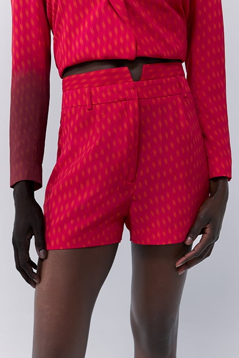 FUCHSIA PRINT SUIT SHORTS 1
