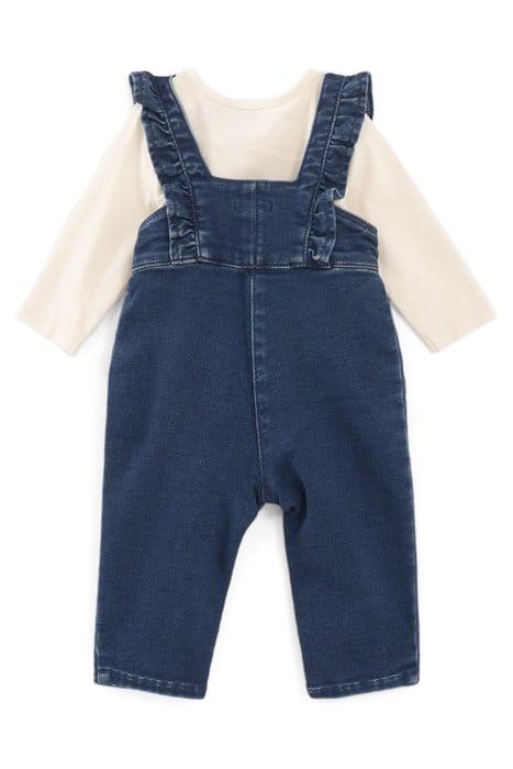 BABY GIRLS’ DENIM DUNGAREES & T-SHIRT OUTFIT 3