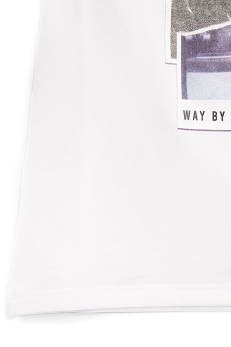 GIRLS’ WHITE CROPPED COTTON T-SHIRT WITH CONCERT IMAGE 5
