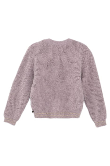 GIRLS’ VIOLET DECORATIVE KNIT CARDIGAN 2