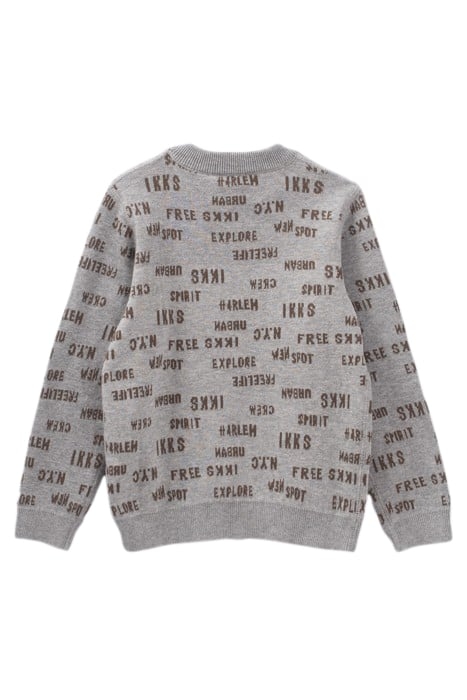 BOYS’ KHAKI/GREY JACQUARD LETTER REVERSIBLE SWEATER 2