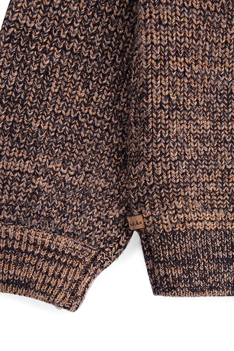 GIRLS’ PINK COPPER LUREX KNIT ZIP-NECK SWEATER 6