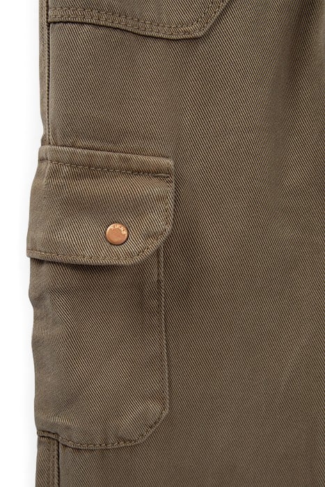 GIRLS’ KHAKI CARPENTER-STYLE LYOCELL® FLARED TROUSERS 4