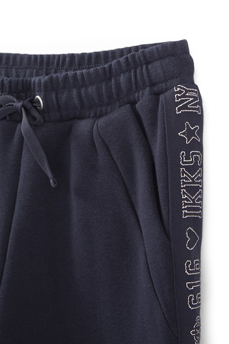 GIRLS’ NAVY JOGGERS WITH LUREX SIDE BANDS 4