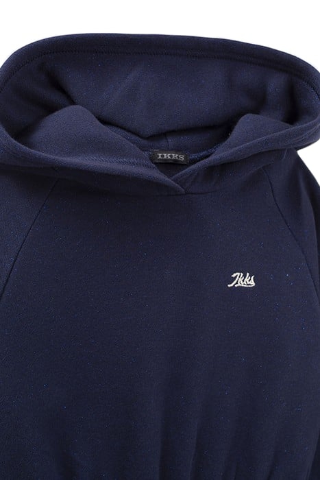 GIRLS’ NAVY GLITTERY HOODED SWEATSHIRT DRESS 3