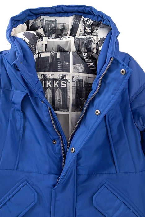 BOYS’ ELECTRIC BLUE QUILTED DETAIL PARKA 3