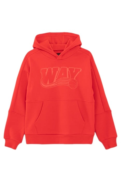 BOYS’ RED RUBBER XL LOGO HOODIE 1