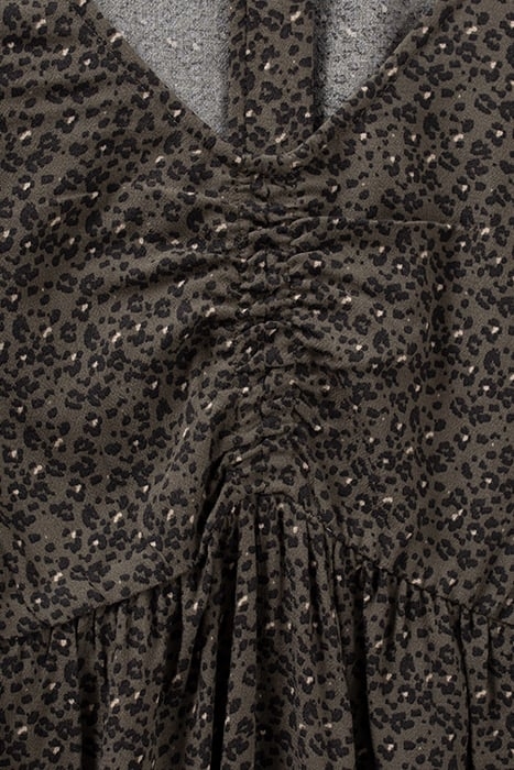 GIRLS’ KHAKI LEOPARD PRINT LENZING™ ECOVERO™ DRESS 4