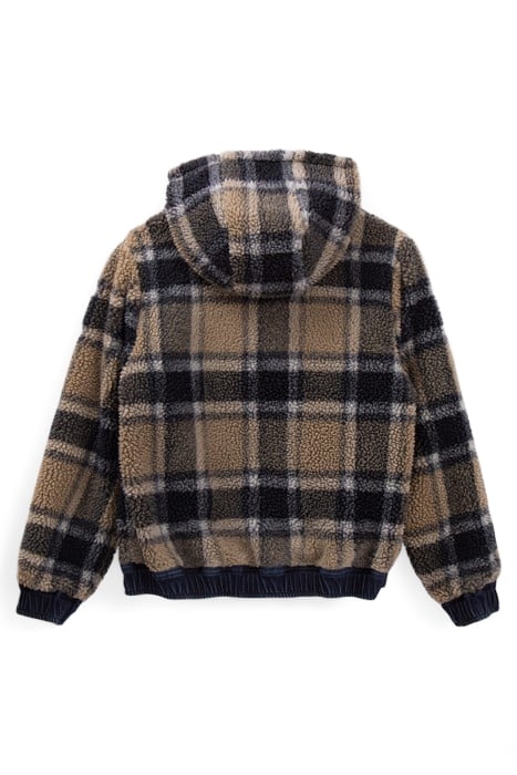 BOYS’ BLUE DENIM/CHECKED SHERPA REVERSIBLE JACKET 2