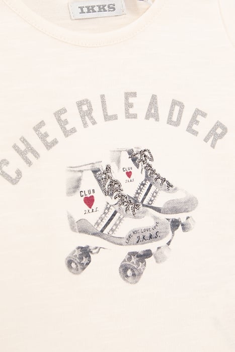BABY GIRLS’ ECRU T-SHIRT WITH ROLLER SKATE IMAGE 6