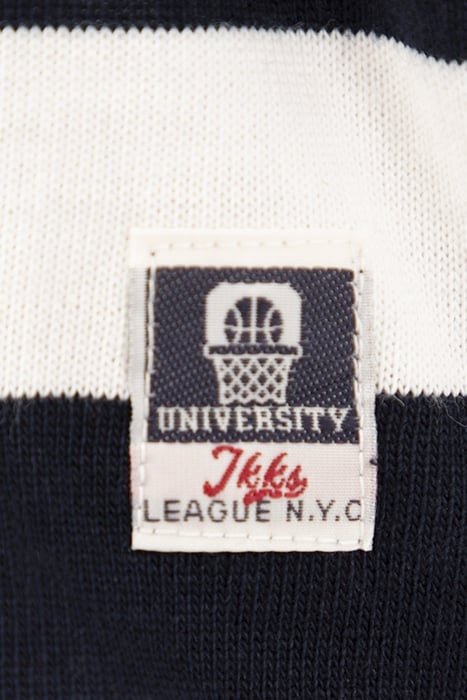 BABY BOYS’ NAVY/ECRU STRIPE POLO SHIRT, EMBROIDERED BACK 6