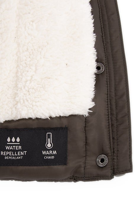 BABY GIRLS’ KHAKI QUILTED FUR-LINED HOODED PARKA 6