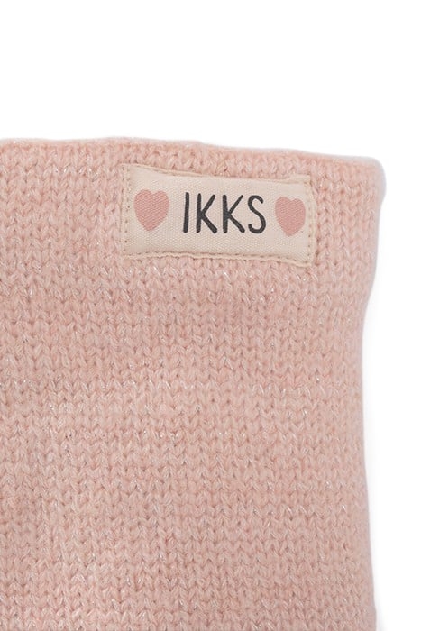 BABY GIRLS’ POWDER PINK LUREX FUR-LINED KNIT SNOOD 4