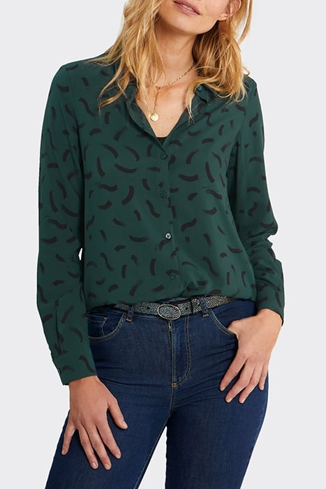 IMPERIAL GREEN WAVE PRINT SHIRT 1