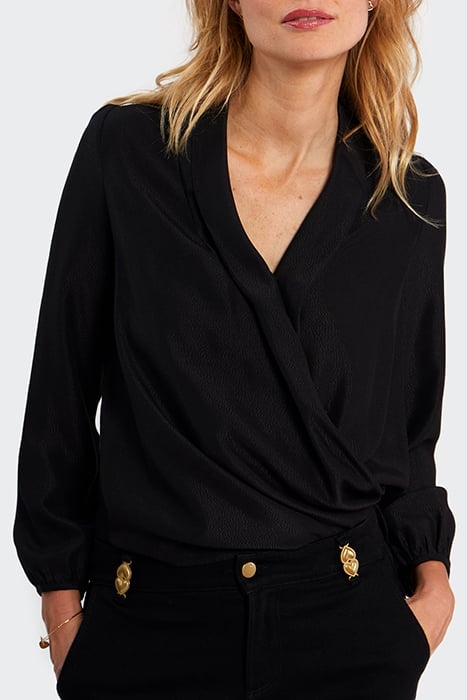BLACK SHAWL COLLAR BLOUSE 1