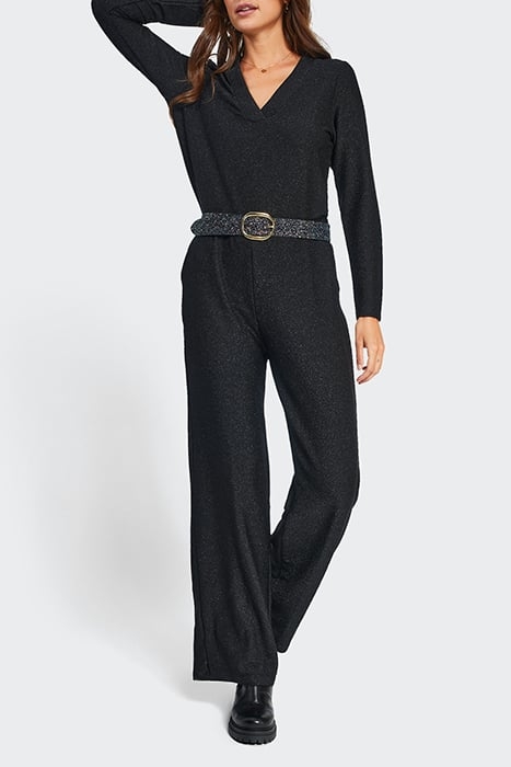 BLACK SHINY KNIT JUMPSUIT 1