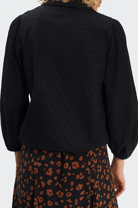 BLACK EYELET EMBROIDERY DICKEY SHIRT 2