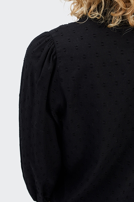 BLACK EYELET EMBROIDERY DICKEY SHIRT 7