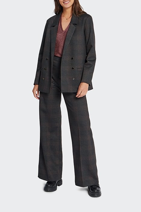 CHARCOAL CHECK UPCYCLED SUIT TROUSERS 3