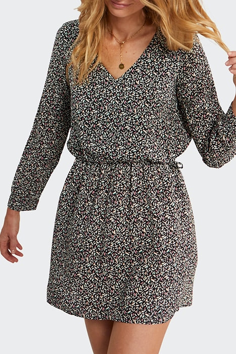 BLACK LEAF PRINT DRESS 4