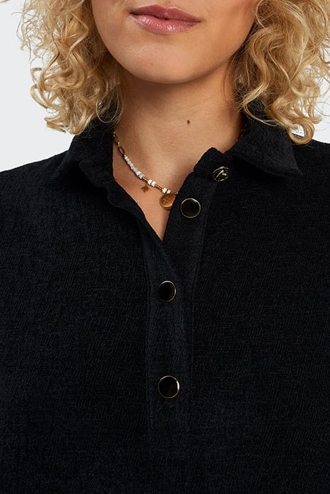 BLACK TEXTURED VELVET DRESS 6