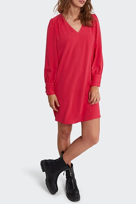 FLASH PINK DRESS WITH DRAPED CUFFS 4