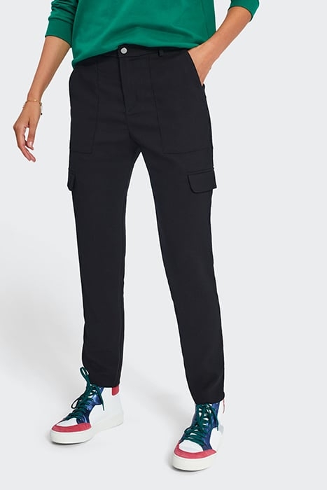 BLACK FLOWING COMBAT-STYLE TROUSERS 1