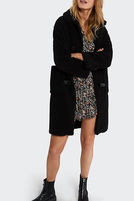 BLACK PLANT PRINT PLEATED DRESS 3