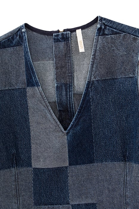 BLUE DENIM PATCHWORK-STYLE DRESS 3