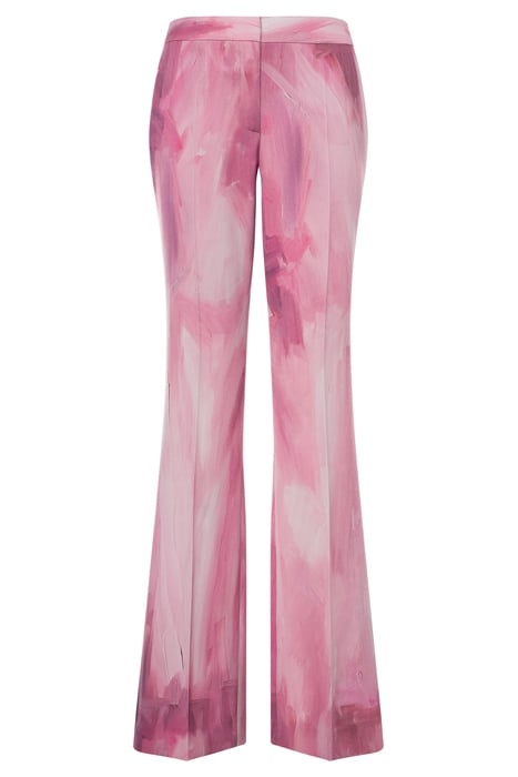 PAINTING WOOL SATIN FLARE TROUSERS PINK 3
