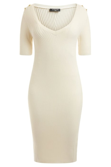 ALICE SS V NECK SWEA PALE PEARL 3