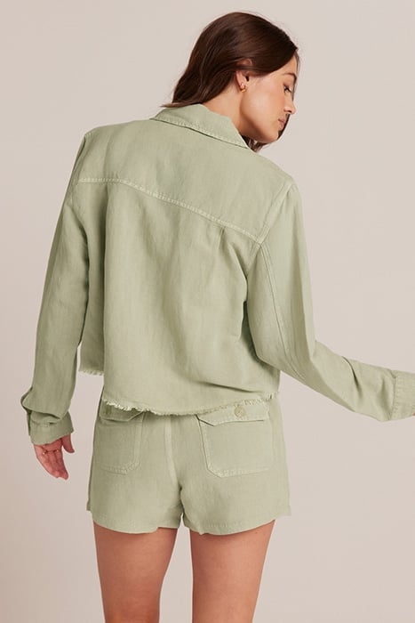 FRAYED HEM JACKET MUTED ARMY 2