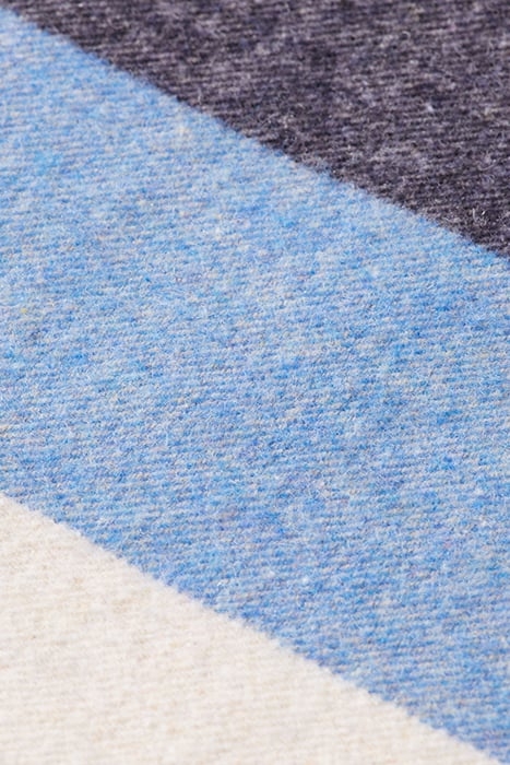 WOOL BLEND STRIPED PONCHO BLUE BOLD STRIPE 8