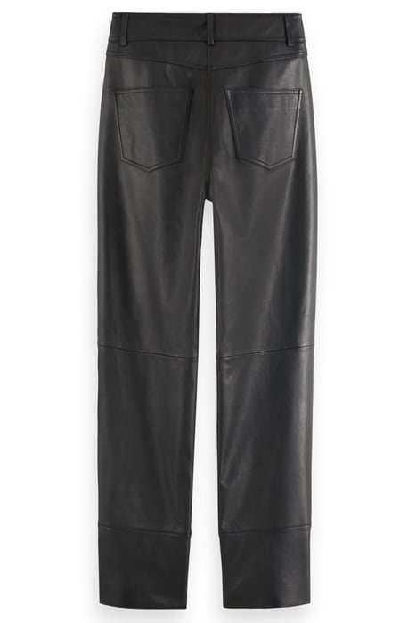 HIGH RISE STRAIGHT LEG LEATHER PANT BLACK 2