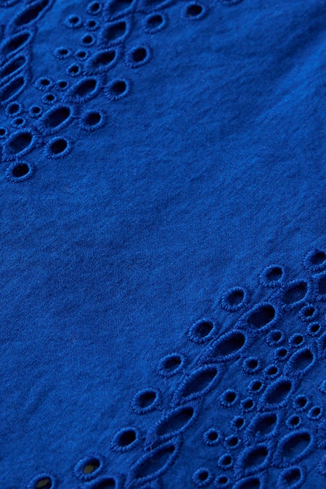 SHIRT WITH BROIDERIE ANGLAISE ELECTRIC BLUE 3