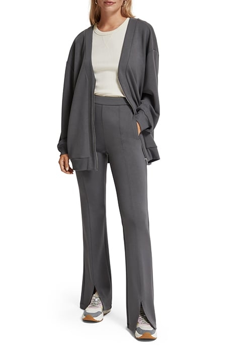 TAILORED SPLIT HEM FLARE SWEATPANT DARK GREY 3