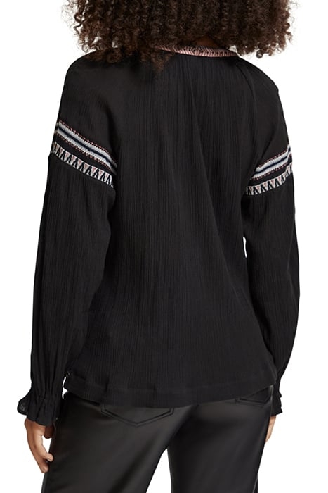 BALLOON SLEEVE EMBROIDERY TOP EVENING BLACK 2