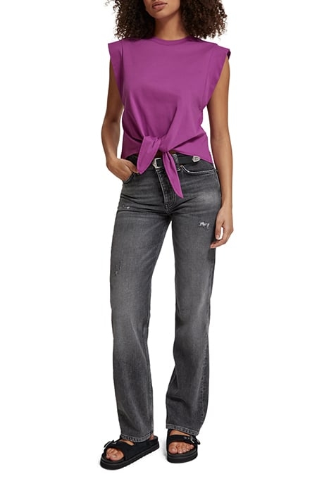 SLEEVELESS KNOTTED T-SHIRT BOYSENBERRY 3