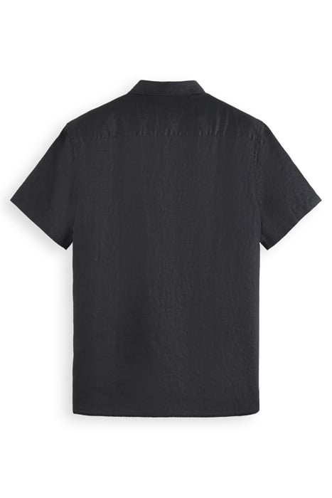 SHORT SLEEVE LINEN SHIRT BLACK 2