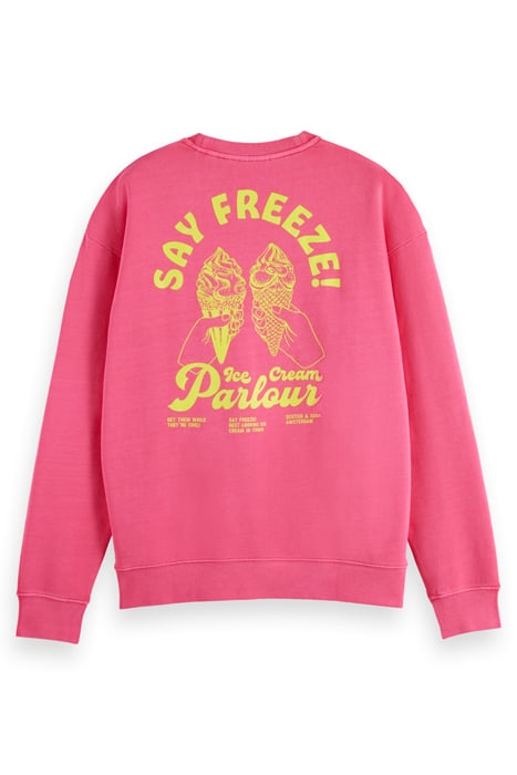 GARMENT-DYED ARTWORK SWEATSHIR TROPICAL PINK 2