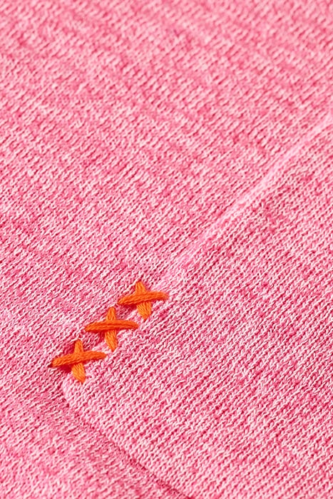 LINEN COTTON BLEND CREW NECK TROPICAL PINK 3