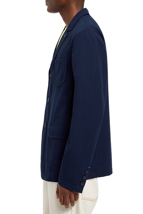 UNCONSTRUCTED SEERSUCKER BLAZE NAVY BLUE 6