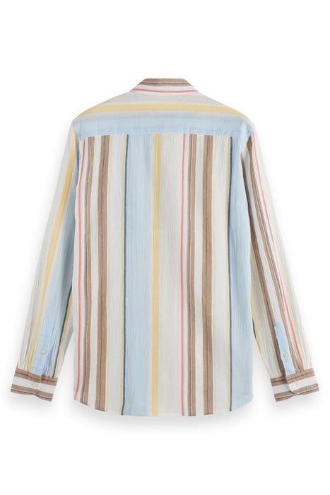 CRINKLED VOILE STRIPE SHIRT MULTI STRIPE 5