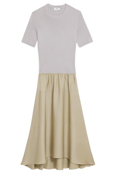 WOOL-VISCOSE COMBO DRESS WARM SILVER/LIGHT FOSSIL 2