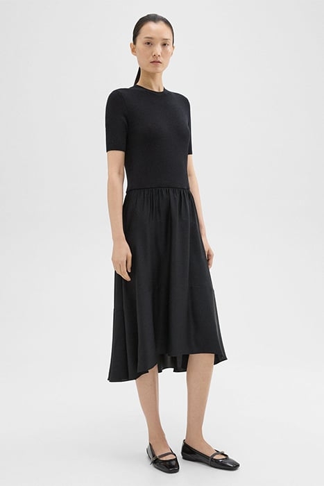 WOOL-VISCOSE COMBO DRESS BLACK/BLACK 1