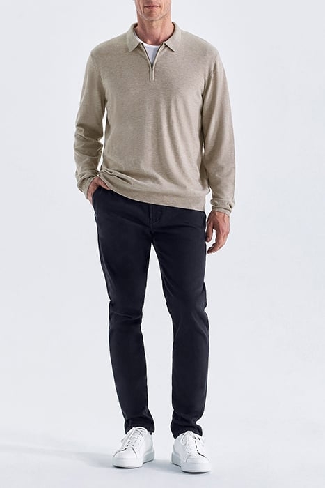 MINK MIXED FABRIC POLO SHIRT, INTERLOCK BACK VISON 3